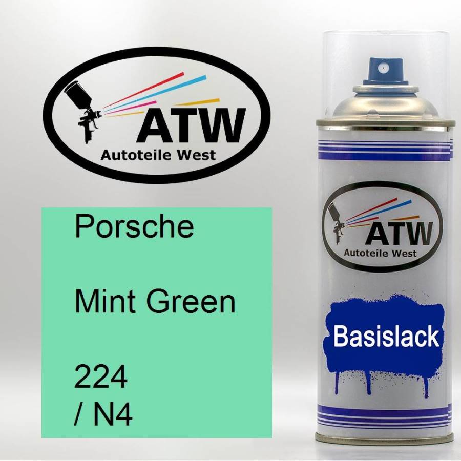 Porsche, Mint Green, 224 / N4: 400ml Sprühdose, von ATW Autoteile West.